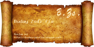 Buday Zsófia névjegykártya